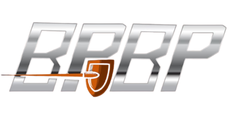 Bulletproof Backpacks logo with a shield and bullet